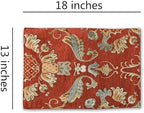 Extra Luxury Dinner Placemats Set of 6,with Vintage Damask Jacquard Design for Dining Room,Living Room,Home Decor,Elegant Beaded Tapestry (X-Red, 6 Piece 13×18 Placemats) - Image 2