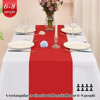 12 Pack Red Table Runner 12 x 108 Inch Rustic Farmhouse Wedding Christmas Table Runner,Washable and Reusable Polyester Table Runners for Wedding Birthday Party Banquet Table Decor - Image 3