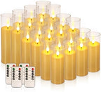 24-Pack LED Flameless Candles(14/16/18cm) with 4 Timers Remote - 3D Flickering Flame, Clear, Perfect Decor for Home & Events. - Image 2