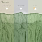 YMHPRIDE 12 Pack Cheesecloth Table Runner 35x120in Sage Green Table Runner - Image 5
