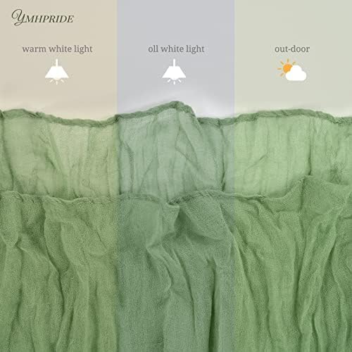 YMHPRIDE 12 Pack Cheesecloth Table Runner 35x120in Sage Green Table Runner - Image 5
