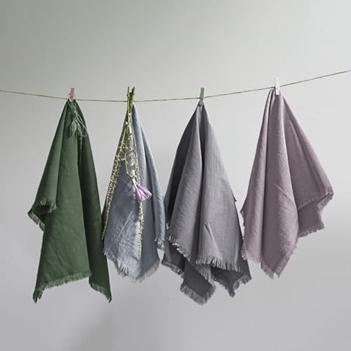 Handmade Cloth Napkins 100% Cotton Napkins with Fringe，Delicate Handmade Cloth Napkins for Dinners, Parties, Weddings and More，18 x 18 Inch Set of 12 - Lavender - Image 5