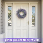 26 Inch Large Lavender Wreaths for Front Door Outside Summer Spring Wreaths for Front Door Floral Wreath All Season for Wedding Farmhouse Porch Wall Room Home Decor - Image 2