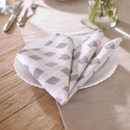 Cloth Napkins Set of 12, 100% Cotton Reusable Gingham Printed Dinner Napkins, 18x18 Inch Washable Table & Kitchen Napkins for Home, Dining, Entertaining, Cloud Gray & White - Image 6