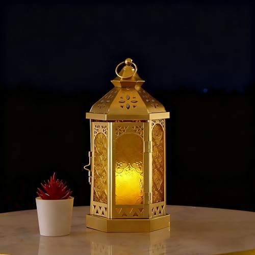 Candlestick Candle Barrels Moroccan Style Retro Lanterns Projection Lights Hollowed-Out Decorations Home Ramadan Hanging Outdoor Indoor Courtyard Porch Festival Weddings by Unknown