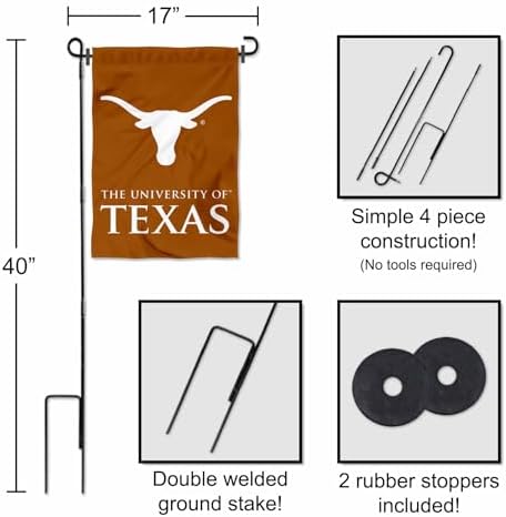 Texas Longhorns Garden Flag with Stand Holder - Image 3