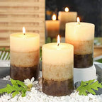 Pillar Candles Vanilla Cupcake Scented Immeiscent Aromatherapy Candle 50+ Hours Clean Burning Long Lasting Mottled Layered Candles for Home Scented SPA Restaurant Set of 3 - Image 6