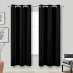 72 Inches Long Blackout Curtains 72 Inch Length for Living Room 2 Panels Set Black Out Thermal Insulated Darkening Grommet Thin Lightweight Complete Saver Energy Saving Curtain Drapes for Bedroom by KOUFALL