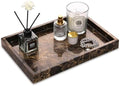 Marble Bathroom Vanity Tray, Dark Brown, 12"x 8" x1.2" by HESHIBI