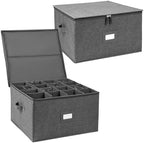 popoly Stemware Storage Cases 2 Pack, Wine Glass Storage Box Containers by popoly