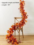 Thanksgiving Decorations - Fall Decor - Fall Garland - 9FT Autumn Maples Leaf Garland for Hanging for Halloween Thanksgiving Decor Home Wedding Fireplace Party Christmas - Image 2