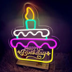 Happy Birthday LED Neon Signs Transparent Acrylic Lights Decor for Wedding Birthday Party Wall Home Bedroom Room Art Decoration with USB Light Modulator 5V - Image 3