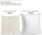 Nestl Throw Euro Pillow Covers, Cozy Velvet Decorative Pillow Covers 26x26 Inches, Soft Solid Couch Pillow Case for Sofa, Bed and Car, Set of 4 - Off White - Image 2