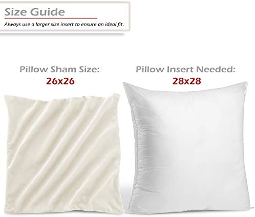 Nestl Throw Euro Pillow Covers, Cozy Velvet Decorative Pillow Covers 26x26 Inches, Soft Solid Couch Pillow Case for Sofa, Bed and Car, Set of 4 - Off White - Image 2