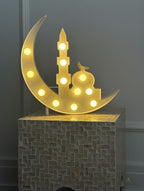 Moon Marquee Light - 12 Inch Crescent Moon Ramadan Decorations with Timer & USB Power | Elegant Ramadan & Eid Mubarak Decor for Home, Parties, Ramadan Essentials & Eid Celebrations, White - Image 2
