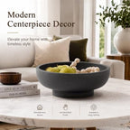 YMXYJM Decorative Resin Bowl, Large Fruit Bowl, Artificial Stone Black - Image 6