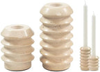 Travertine Marble Candlestick Holders - Set of 2 Stone Candle Sticks Holder Decor, Decorative Modern Candle Stands for Taper Candles by LWALMS