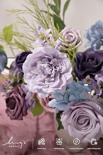 Ling's moment Fake Flowers Box, Lavender & Purple Deluxe Combo - Image 3
