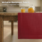 Easy Linen™ by D'Moksha, Linen-Look Texture, Recycled Fabric Table Runner, Red, 14 x 120 Inch, Wrinkle Resistant, Machine Washable - Fall, Everyday Dining - Image 2