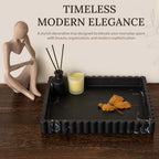 12" Black Resin Decorative Tray, Home Decor for Coffee Table - Image 4