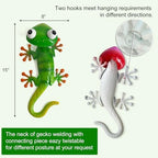 HONGLAND Gecko Metal Wall Art- 15 Inch 3D Lizard Wall Decor Outdoor Garden Sculptures & Statues with Free-Adjustable Head, 2 Pack Yard Decorations for Garden Fence Home - Image 4