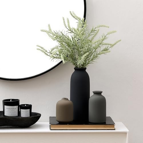 Ceramic Vase Set of 3, Decorative Nordic Minimalist Vases Home Decor for Living Room Kitchen Bedroom Entryway Mantel Table, Modern Decor for Bouquet Pampas Grass Dried Fresh Flowers- Multicolor - Image 6