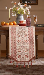 ISAENNE Designer Vintage Linen Table Runner,87"x12"-Chamonix A - Image 7