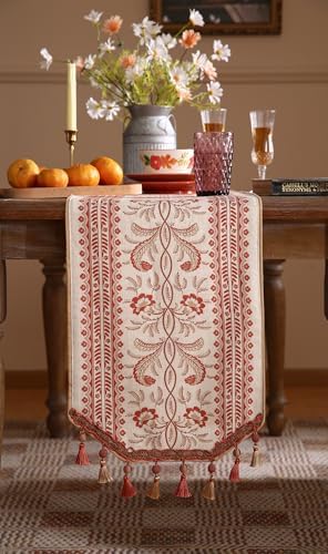 ISAENNE Designer Vintage Linen Table Runner,87"x12"-Chamonix A - Image 7