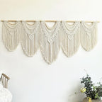 Extral Large macrame wall hanging, 71'' W x 32'' L boho wall art tapestry wall decor for urban entryway,living room,bedroom decor, headboard woven wall art, big fiber art over couch art for Yarn hallway by guzhiou