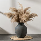 SIDUCAL Ceramic Decorative Flower Vase | 7.48 Inch Pottery Rustic Farmhouse Boho Vase for Home Decor, Table, Living Room, Bathroom, Coffee Desk, Shelf, Mantel Decoration, Wedding, Bronze - Image 2
