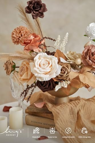 Ling's moment Artificial Wedding Fall Flowers Grand Combo, Boho & Sepia - Image 3