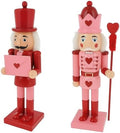 Kathfly 2 Pcs Valentine's Day Nutcracker 10 Inch Wooden Pink Red King and Heart Letter Nutcracker Figures for Valentine's Day Mantle Desktop Table Display Decoration by Kathfly