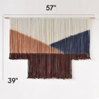 Jakalin Macrame Wall Decor Geometric Dip Dyed Tapestry Home Decor 57"x39" - Image 5