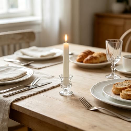Hosley® Elevate Your Decor with Set of 48 Glass Taper Candle Holders 2.5 Inches High, Perfect for Weddings, Parties, and Elegant Home Ambiance - Image 7