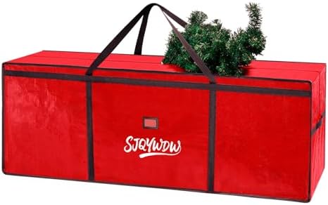 Extra Large Christmas Tree Storage Bag 12 ft for Xmas Trees - Red by SJQYWDW