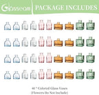 Glasseam Mini Bud Vases in Bulk 40: Colored Small Flower Vases for Centerpieces, Cute Tiny Glass Table Centerpiece for Flowers - Modern Wedding Decorations for Living Room Kitchen Baby Showers - Image 6