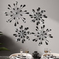 Hicarer 4 Pcs Starburst Wall Decor, Bling Metal Wall Art, Black Diamond by Hicarer