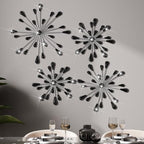 Hicarer 4 Pcs Starburst Wall Decor, Bling Metal Wall Art, Black Diamond by Hicarer