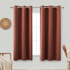 Rusty Orange Boho Curtains for Bedroom 2 Panels Set Light Blocking Winter Insulated Thermal Blackout Room Darkening Short Earthy Nursery Curtains for Babies Bathroom 42 x 54 Inch Length Rust Brick Fox by KOUFALL
