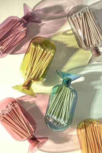 Skeem Fireplace Glass Match Cloche with Striker - Violet - Includes 120 Long Matches - Trendy, Colorful Matches - Image 3