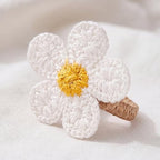 Patelai 50 Pcs Wedding Flower Napkin Rings White Embroidered Woven Floral Napkin Holders Table Decoration for Wedding Party, Home Banquet, Baby Shower Dinner Party, Summer, Holiday, Housewarming Gift by Patelai