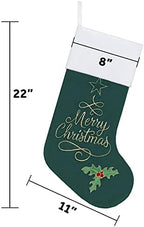 GEX Christmas Stockings 6 Pack for Family 22" Large Embroidered Classic Luxury Velvet Red Green Purple Blue Grey Brown Decorations for Fireplace Xmas Season (Set of 6) - Image 3