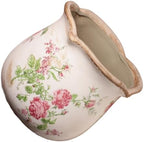 Xiaan Jiaju Shabby Chic Flower Pot, 6.11 Inch Ceramic Planter with Drainage for Indoor Plants, Vintage Ceramic Vase, Country Chic Spring Garden Home Decor, Pink Rose Floral - Image 5
