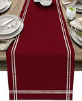 Smile Sunflower Wine Red Table Runner, Burlap Table Runners 120 inches Long,Farmhouse Style Solid Color Table Runner for Wedding Holiday Party Dinner,Dresser Scarf Decor by Smile+Sunflower
