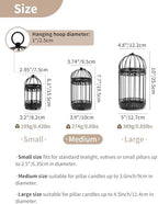NUPTIO Black Decorative Bird Cage, Birdcage Lantern for Pillar Candles - Image 6