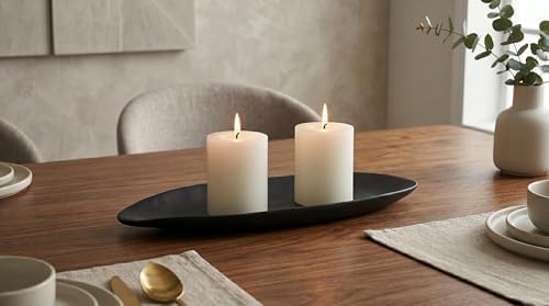 BANOMII Leaf Decorative Bowl for for Home Decor, 15.5'' Long Resin Bowl for Key Purse Candle, Decorative Tray for Kitchen Counter Entryway Dining Coffee Table Centerpiece, Black, Medium - Image 5