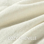 Chenille Throw Blanket for Couch 50" x 60", Ivory White - Image 6