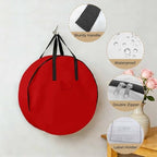 24 Inch Round Storage Bag 2 Pack,Christmas Red Waterproof Wreath Storage Container with Handles&Zipper Simplistic Closet Organizer Bags Garland Box - Image 5