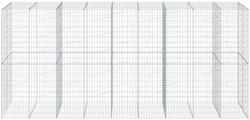 vidaXL Gabion Basket with Cover 177.2"x39.4"x78.7" Galvanized Iron - Image 5