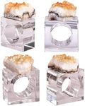 Citrine Cluster Napkin Rings Glass Base Dining Table Decor by AMOYSTONE%C2%AE